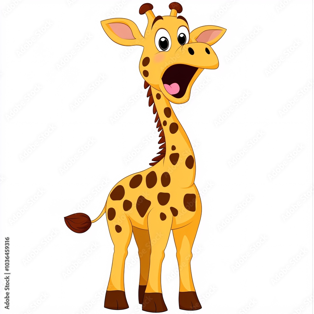Cute Cartoon Giraffe Singing in a Talent Show Cute Cartoon Giraffe Singing in a Talent Show
