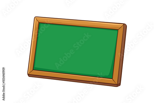 Realistic green chalkboard with wooden frame | isolated vector illustration on white background