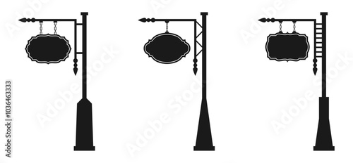 street sign board retro style