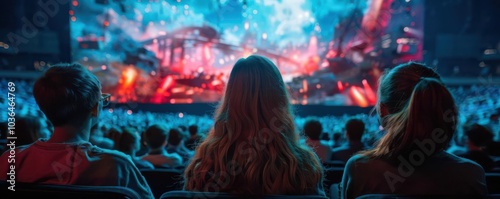 People watching Olympic replays on big screens, community, excitement