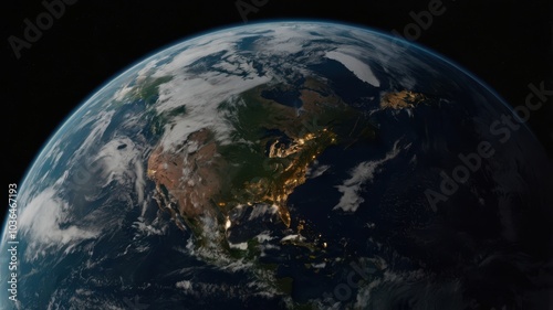 Earth, Civilization, Light, Glow, Radiation, Planet, Space, Universe, Continents, Land, Water, Seas, Cities