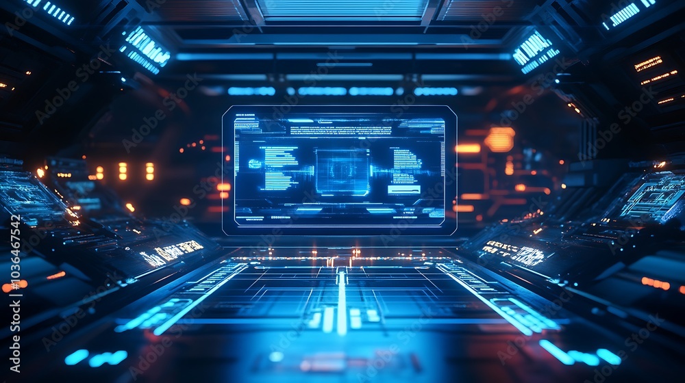 Fototapeta premium Futuristic Spaceship Interior