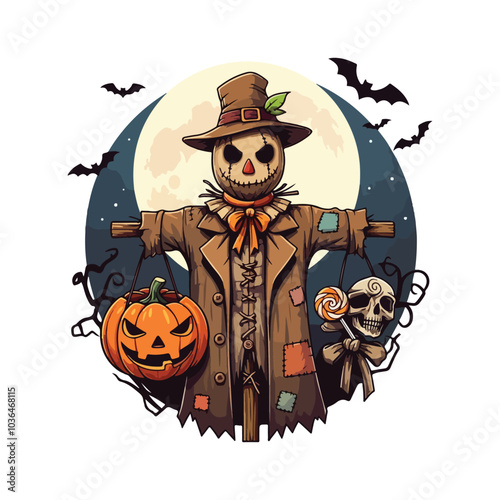 Creepy Halloween Vector Haunted House and Spooky Webs