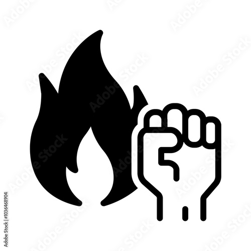 Vector solid black icon for Aggressive