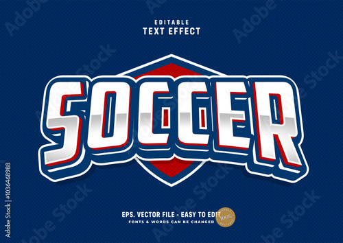 Classic sports editable text effect with soccer text style