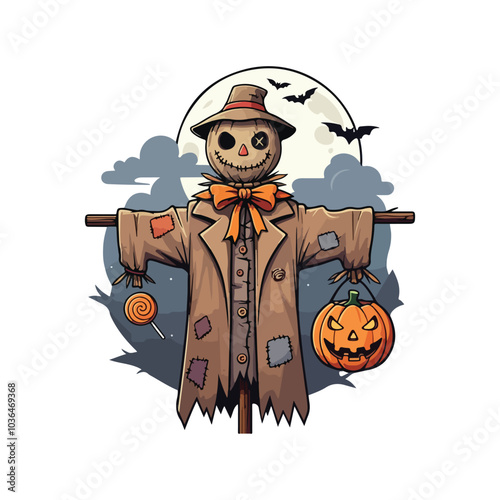 Creepy Halloween Vector Haunted House and Spooky Webs