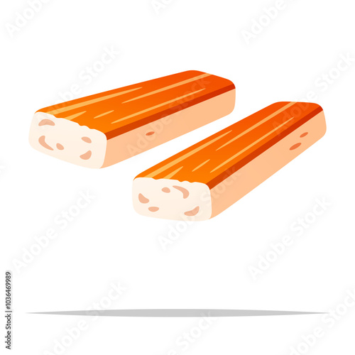 Crab stick vector isolated illustration