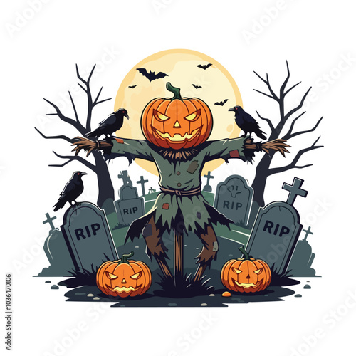 Creepy Halloween Vector Haunted House and Spooky Webs