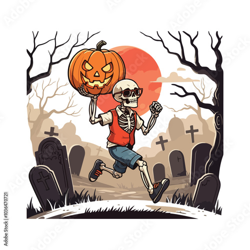 Creepy Halloween Vector Haunted House and Spooky Webs