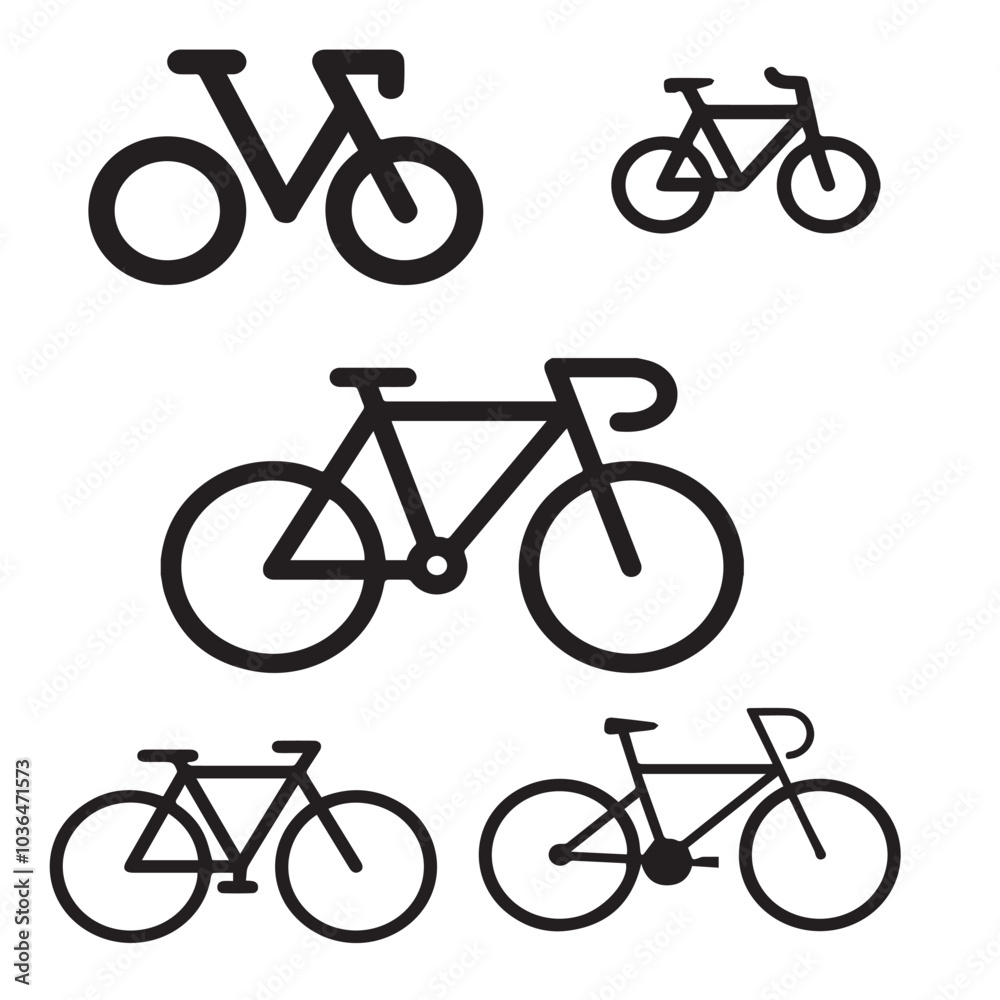 Bicycle vector icon set Bicycle vector icon set