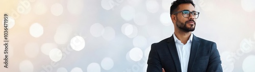 Confident business professional, blurred background