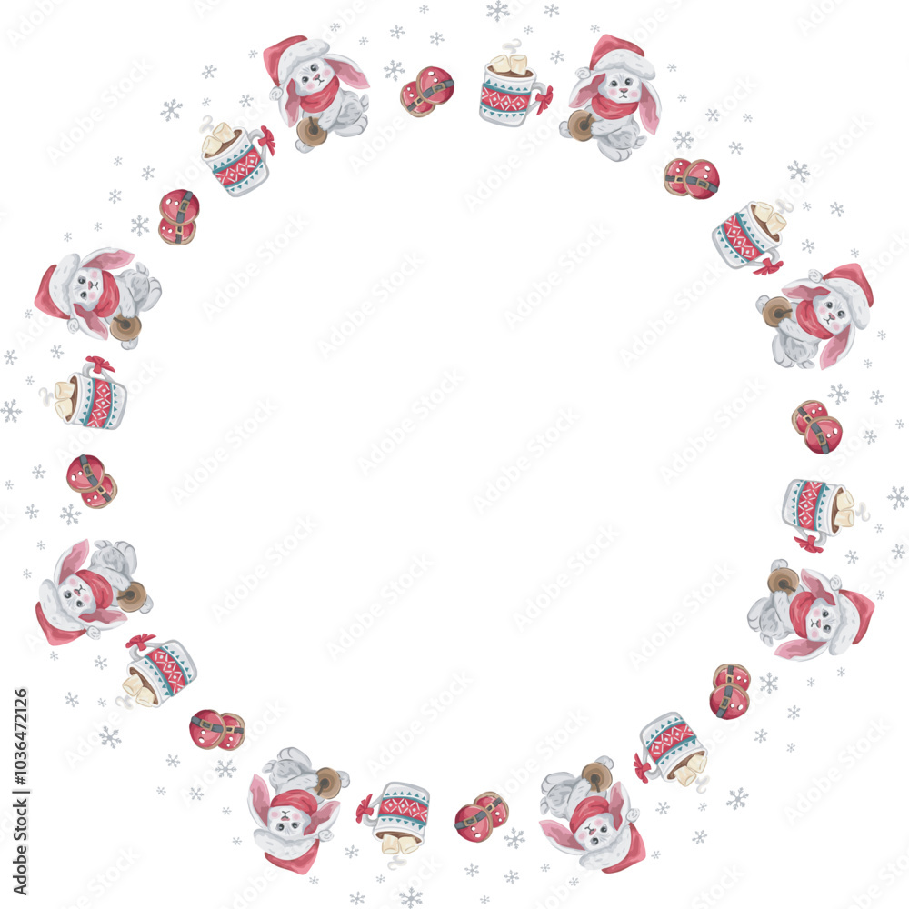 Christmas wreath on white background. Vector illustration. Christmas wreath on white background. Vector illustration.