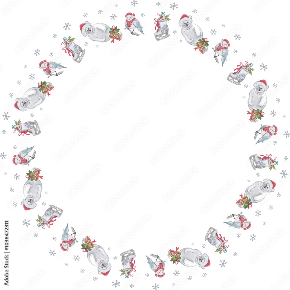 Christmas wreath on white background. Vector illustration. Christmas wreath on white background. Vector illustration.