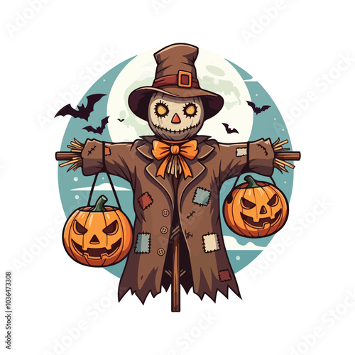 Creepy Halloween Vector Haunted House and Spooky Webs