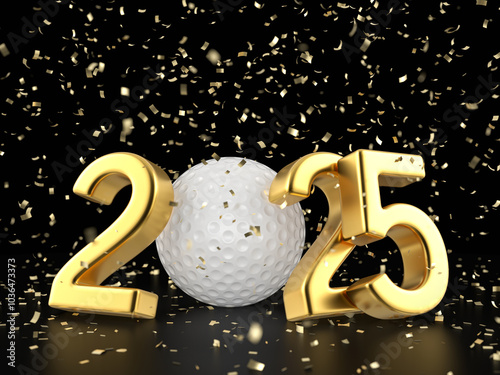 New 2025 number golf ball and confetti