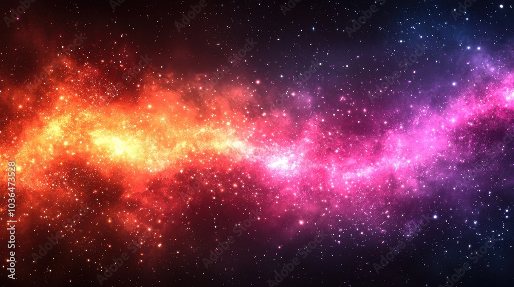Fototapeta premium A vibrant cosmic expanse showcasing colorful nebulae and countless stars in the deep universe during a serene night