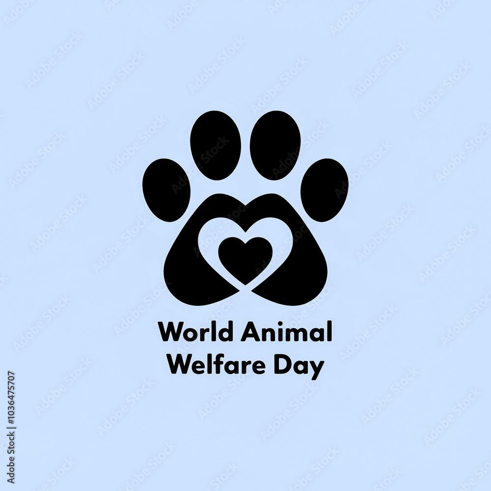 World Animal Welfare Day logo design on white background Text logo with clean background poster World Animal Welfare Day logo design on white background Text logo with clean background poster
