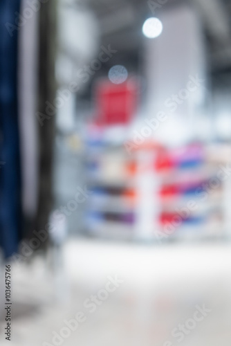 Out of focus bokeh of a supermarket. photo