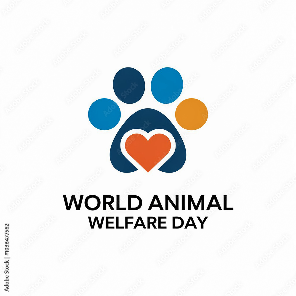 World Animal Welfare Day logo design on white background Text logo with clean background poster World Animal Welfare Day logo design on white background Text logo with clean background poster