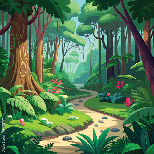 forest nature background vector illustration