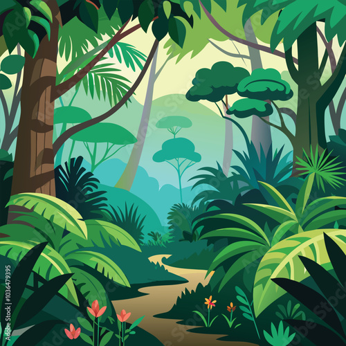 forest nature background vector illustration