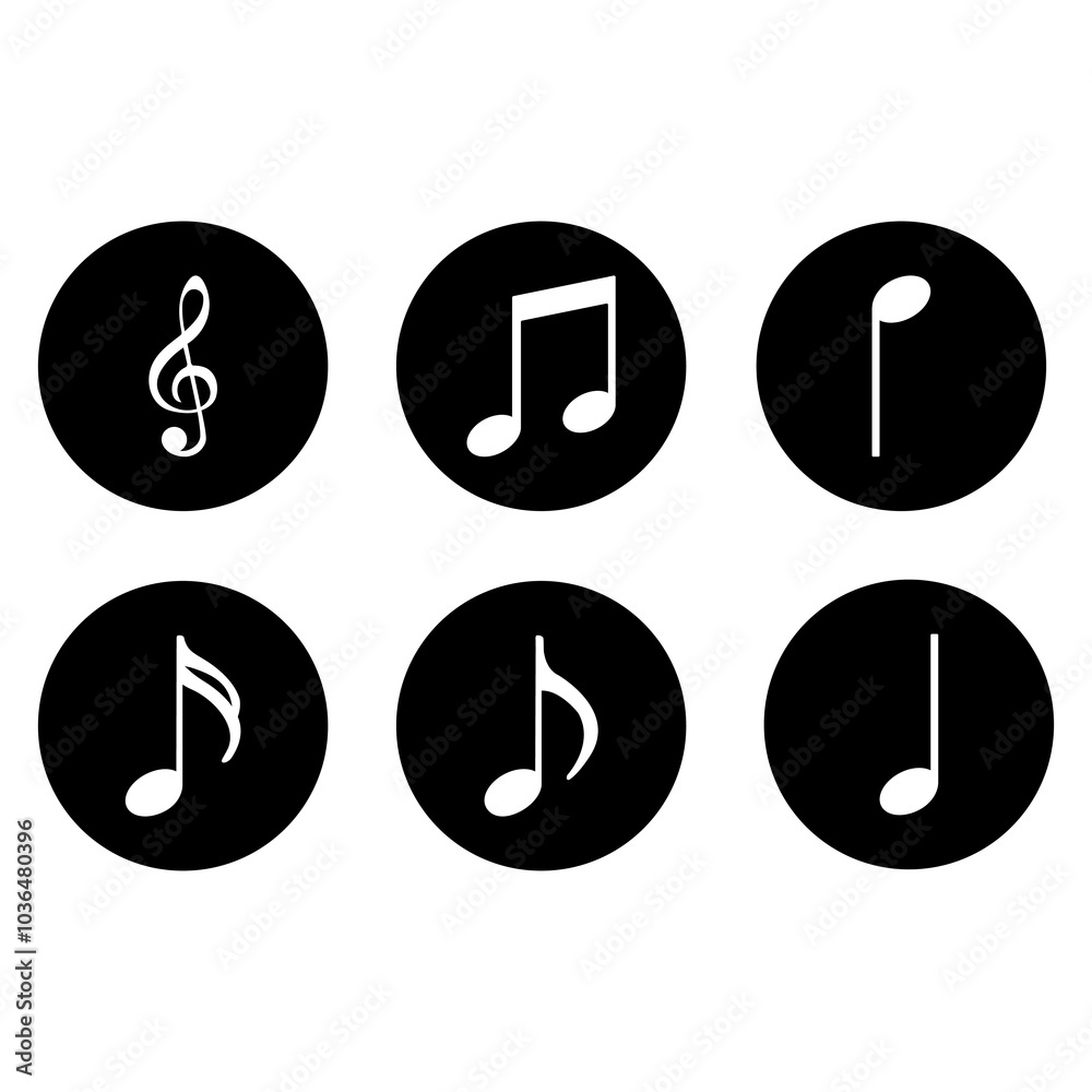 Music notes icons set. Musical key signs. Vector symbols on white background. Music notes icons set. Musical key signs. Vector symbols on white background.