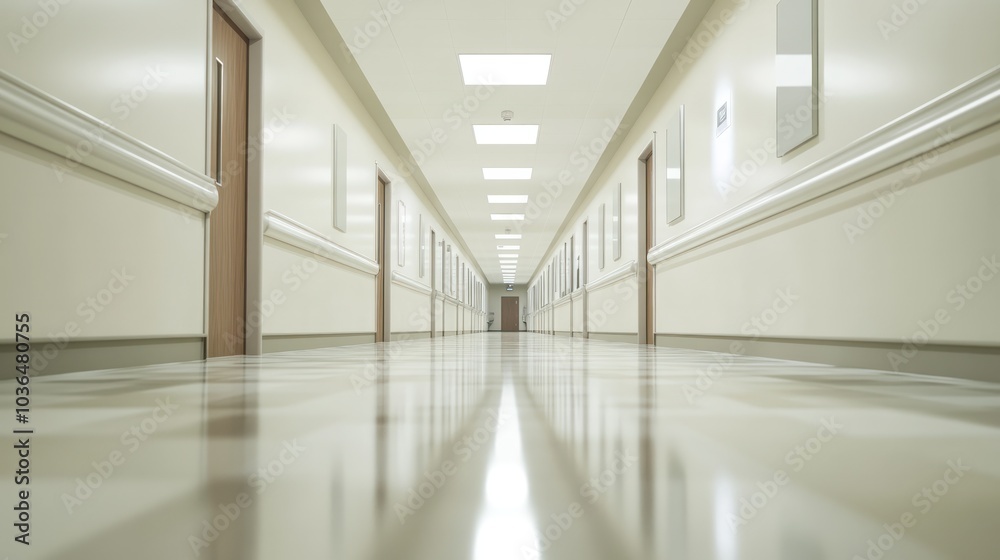 Empty operating room with clean white walls, various medical machines Empty operating room with clean white walls, various medical machines