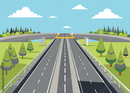 Highway road vector illustration