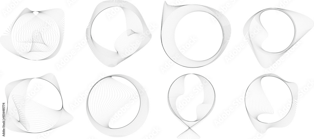 Dots in Circle Form . Dotted rounded shape Vector Illustration .Lots of halftones form a ring . Design element . Various halftone dots forming round frame . Abstract Geometric dot art Dots in Circle Form . Dotted rounded shape Vector Illustration .Lots of halftones form a ring . Design element . Various halftone dots forming round frame . Abstract Geometric dot art