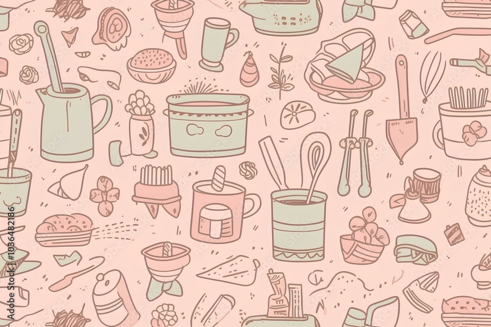 seamless pattern with kitchen utensils seamless pattern with kitchen utensils