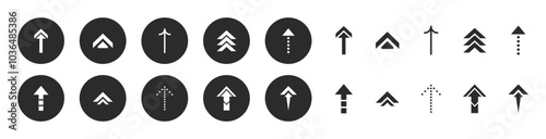 Free Download Round solid arrows icon collection vector illustration. Set of arrow cursor icons for design - GFXLoad