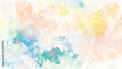 Abstract watercolor background with blue, yellow and red colors. Watercolor background with space for text. watercolor gradient background, watercolor splash hand painted, watercolor spatter. Abstract