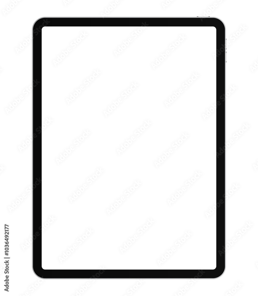 Apple iPad Pro tablet pc blank screen mockup template. Modern portable computer device black frame vector illustration Apple iPad Pro tablet pc blank screen mockup template. Modern portable computer device black frame vector illustration