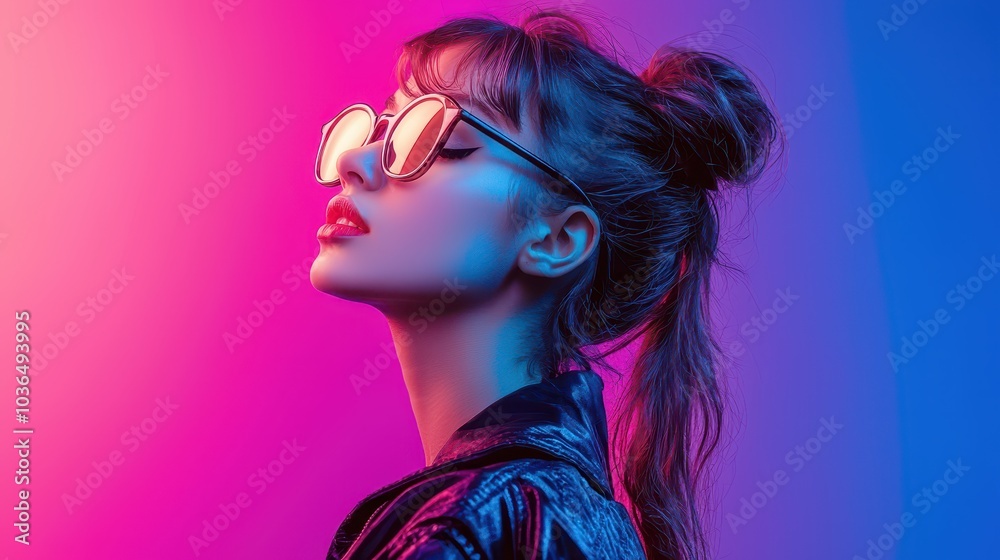 Trendy Hipster Teen Model Showcasing Stylish Fashion in Vibrant Colors and Modern Accessories Trendy Hipster Teen Model Showcasing Stylish Fashion in Vibrant Colors and Modern Accessories