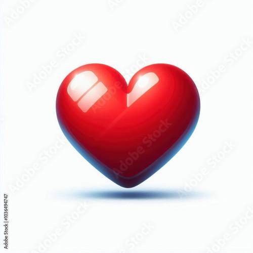 red heart isolated on white background