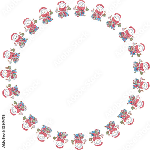 Cute christmas wreath. Vector illustration.