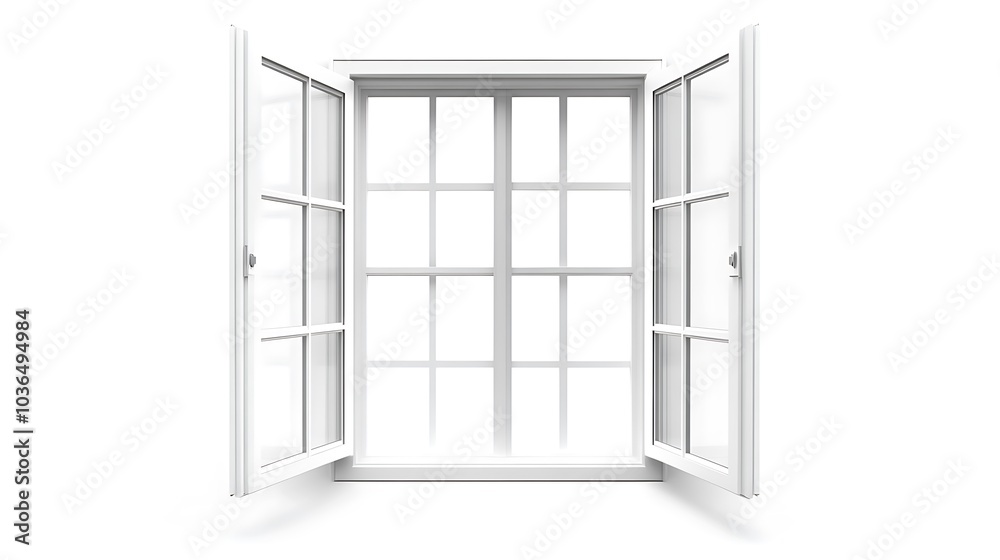 White Window with Open Sashes White Window with Open Sashes