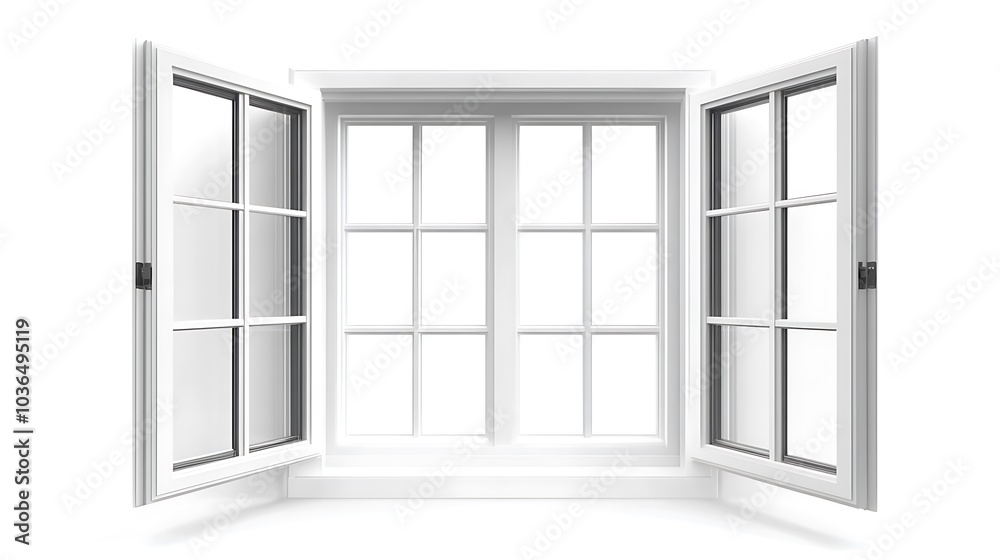 White Window with Open Sashes White Window with Open Sashes
