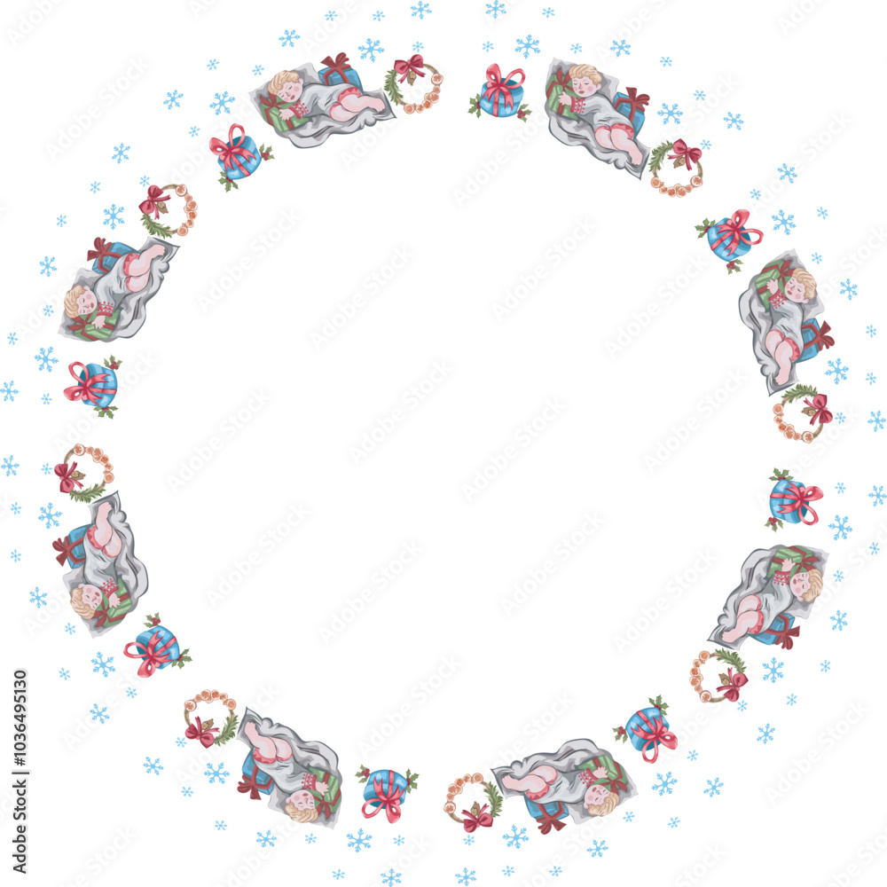 Cute christmas wreath. Vector illustration. Cute christmas wreath. Vector illustration.