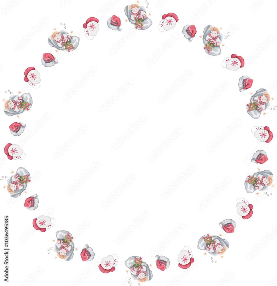 Cute christmas wreath. Vector illustration. Cute christmas wreath. Vector illustration.