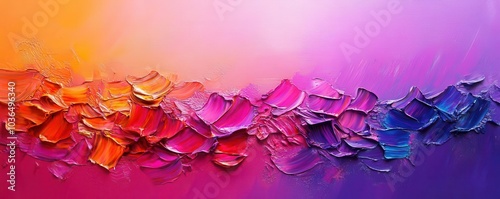 Abstract painting with metallic textures and vibrant colors, Artistic, Modernity