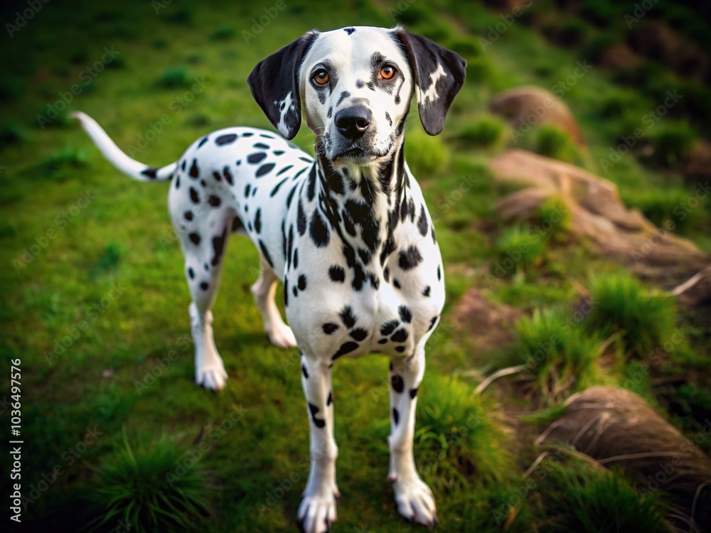 Dalmatian Dog Aerial Photography: Playful Black Spots Dalmatian Dog Aerial Photography: Playful Black Spots