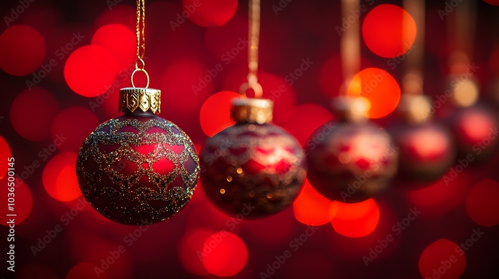 Red Chinese New Year mockup with hanging decorations, lanterns, and gold accents Red Chinese New Year mockup with hanging decorations, lanterns, and gold accents