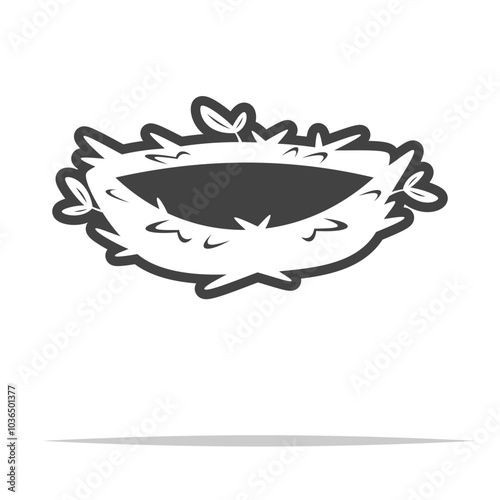 Empty bird nest icon transparent vector isolated