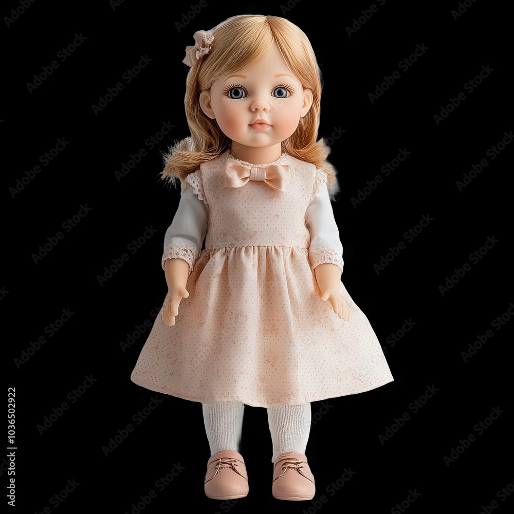 doll isolated in a light dress and shoes with long light hair, vintage, retro, on a transparent background, 3D, photo doll isolated in a light dress and shoes with long light hair, vintage, retro, on a transparent background, 3D, photo