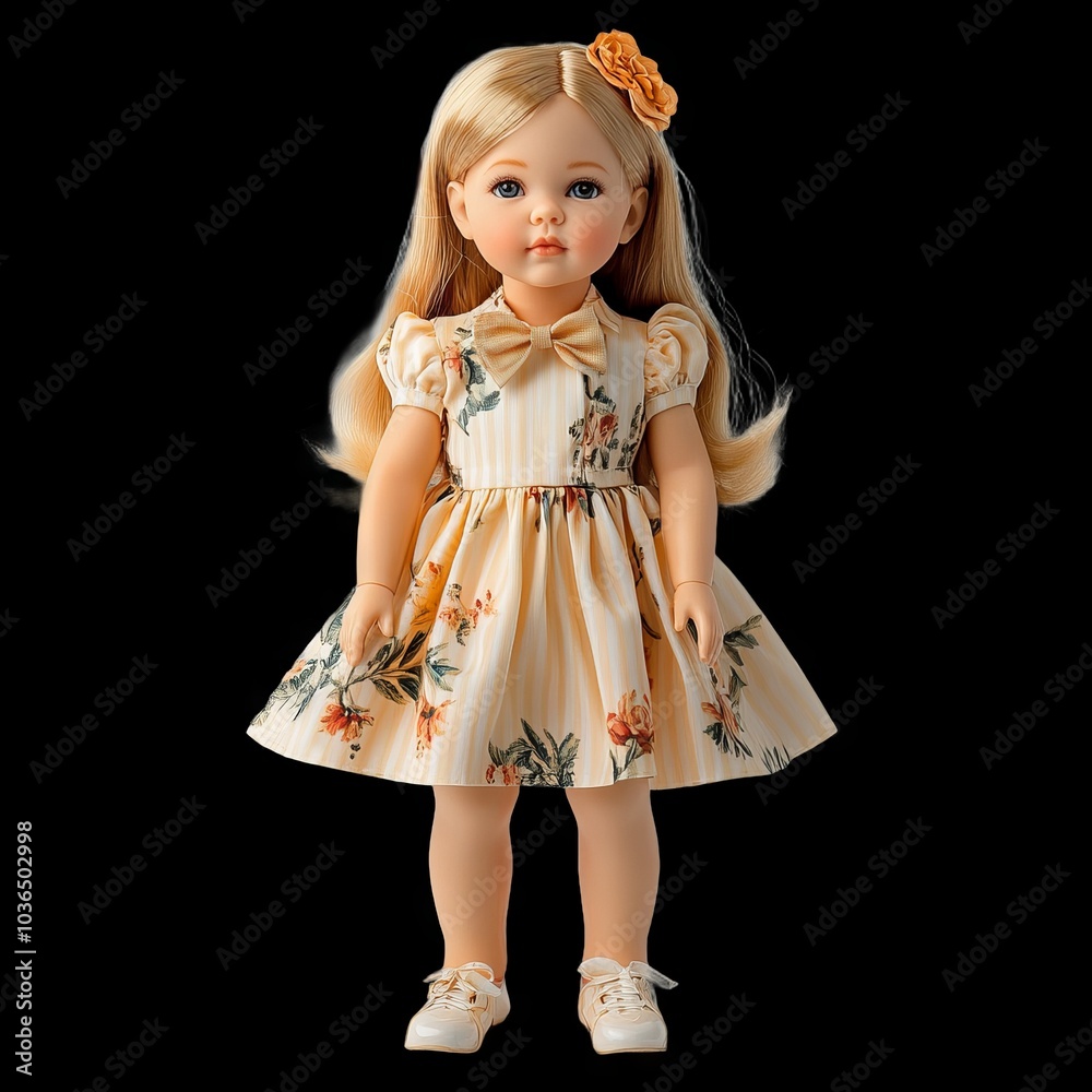 doll isolated in a light dress and shoes with long light hair, vintage, retro, on a transparent background, 3D, photo doll isolated in a light dress and shoes with long light hair, vintage, retro, on a transparent background, 3D, photo