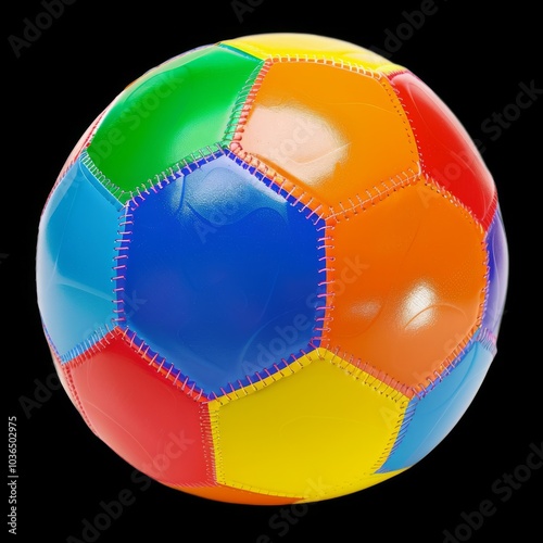 ball, rubber, big, multi-colored, toy, 3D, photo, on a transparent background, gift for children, toy, play, throw photo