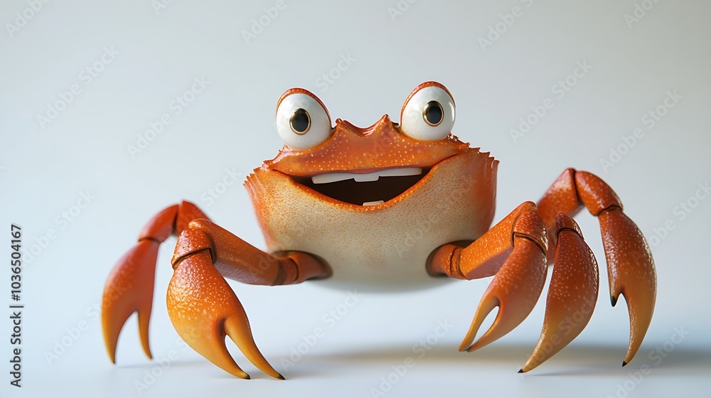 Cartoon Crab with a Big Smile Cartoon Crab with a Big Smile
