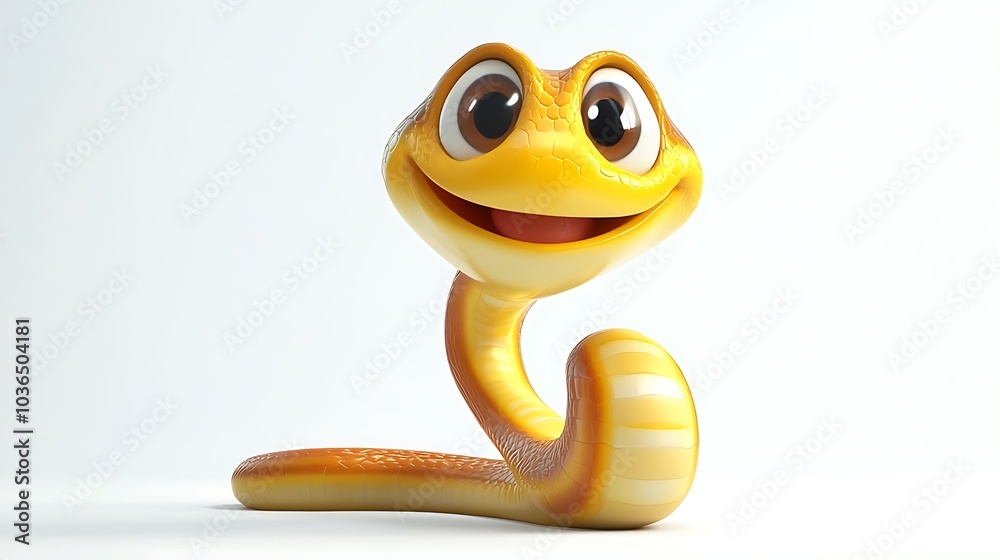 Fototapeta premium Cute Cartoon Snake