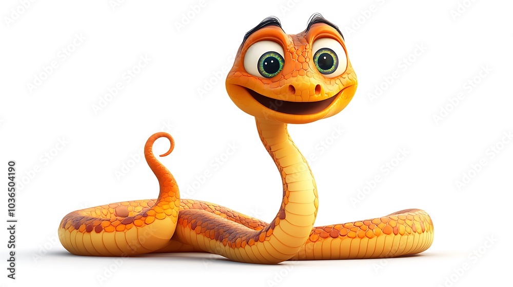 Fototapeta premium Cute Cartoon Snake